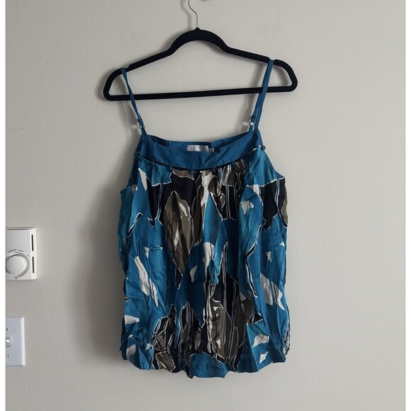 VTG 2000s Y2K Draped Silk Top XL The Limited Jodi Arnold Blue Strappy Tank Chic - Picture 1 of 7